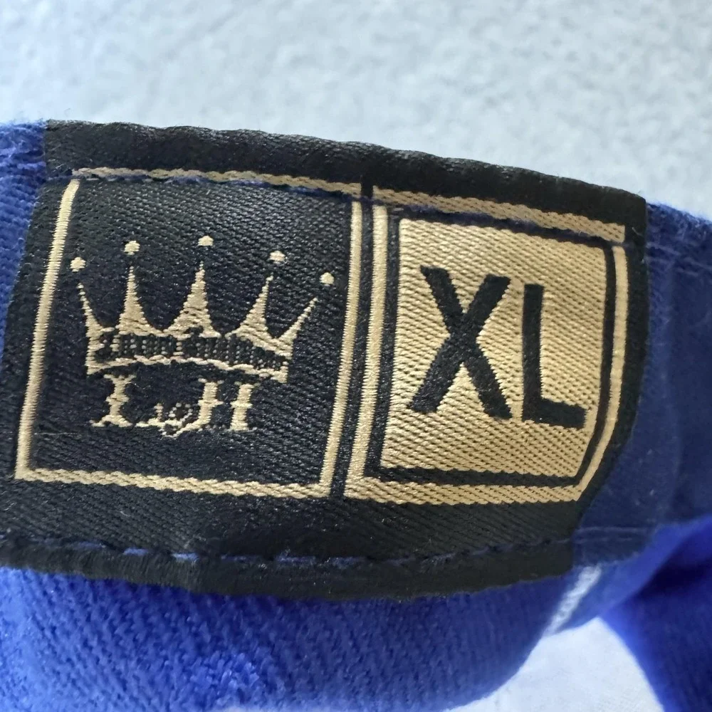 Luxury Headwear Hat Cap Fitted Mens XL Blue A Logo Baseball Embroidered Twill